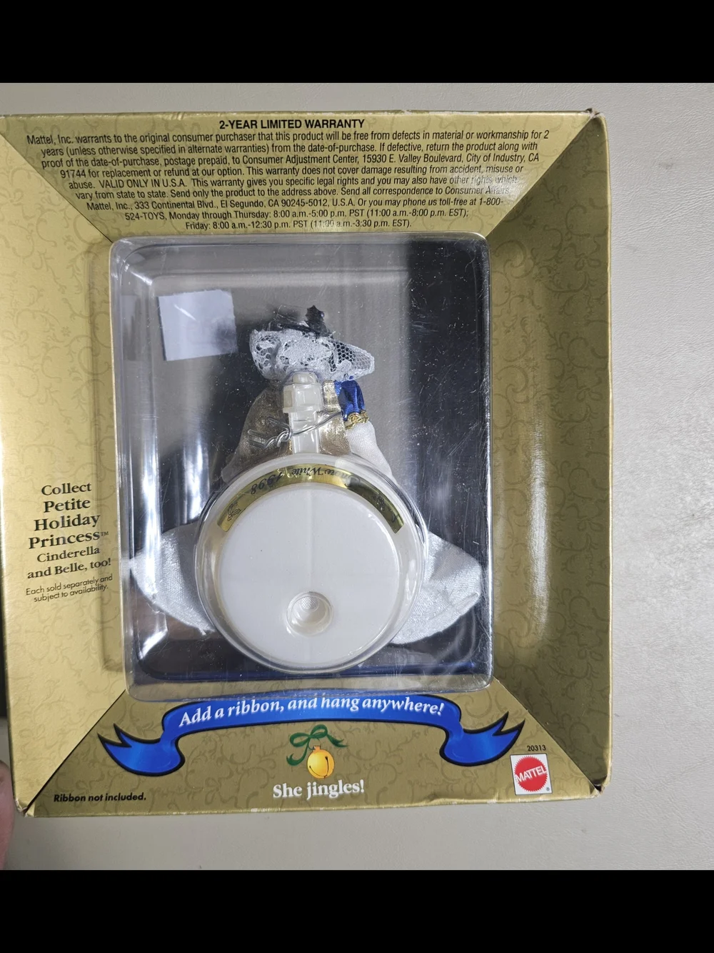 Vintage Disney Snow White Petite Holiday Princess Christmas Ornament 1998